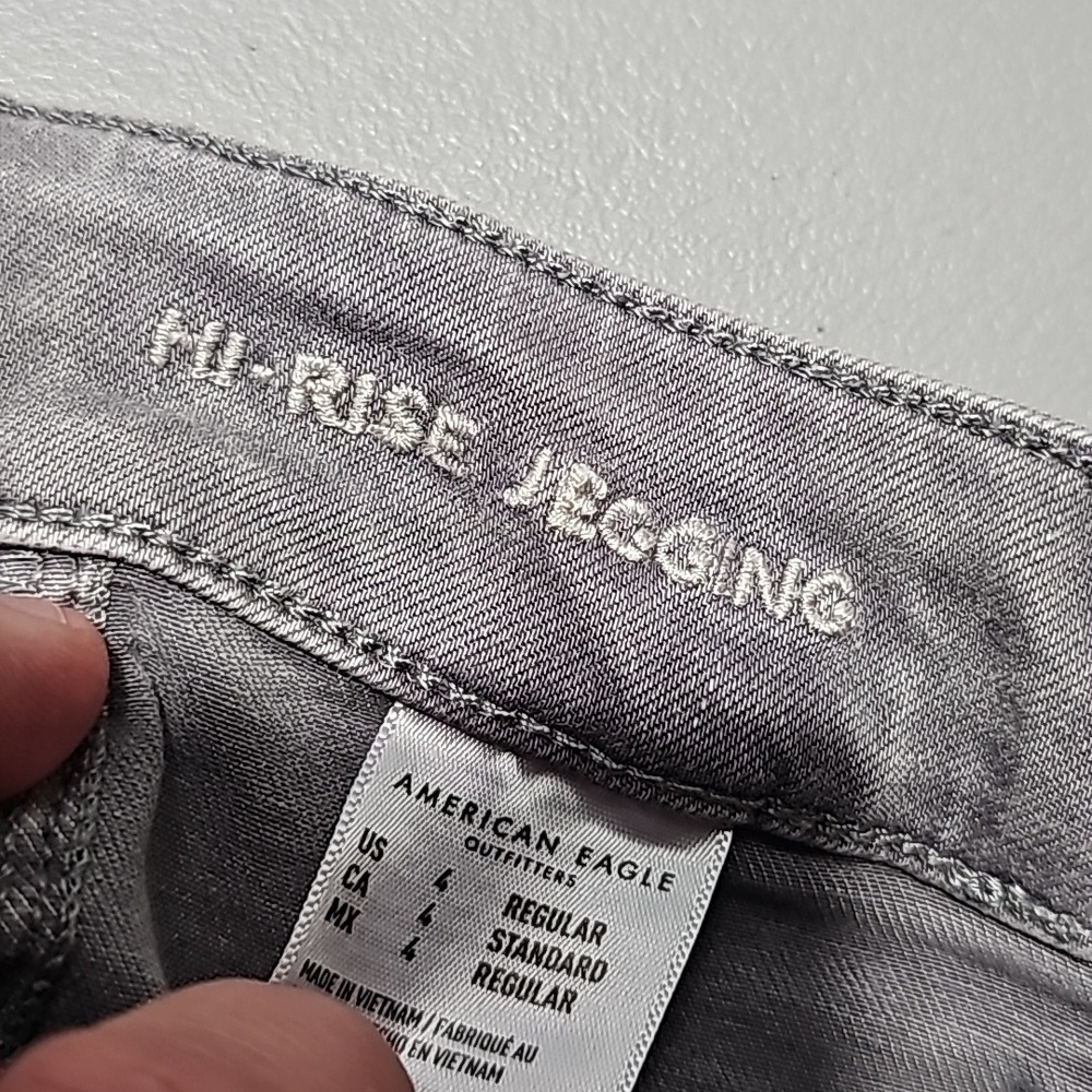 American Eagle next level stretch size 4 gray high rise jeggings - Picture 7 of 8